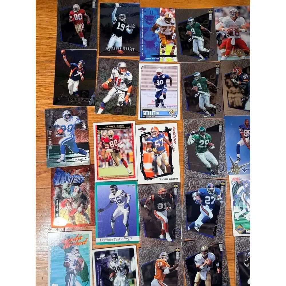 80+ Football Card Lot NFL Stars Rookies Inserts 1990s 2000s Mixed Brands